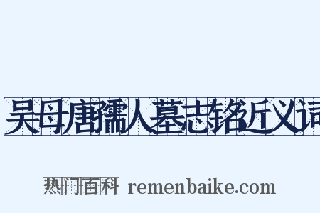 吴母唐孺人墓志铭近义词是什么意思的图片